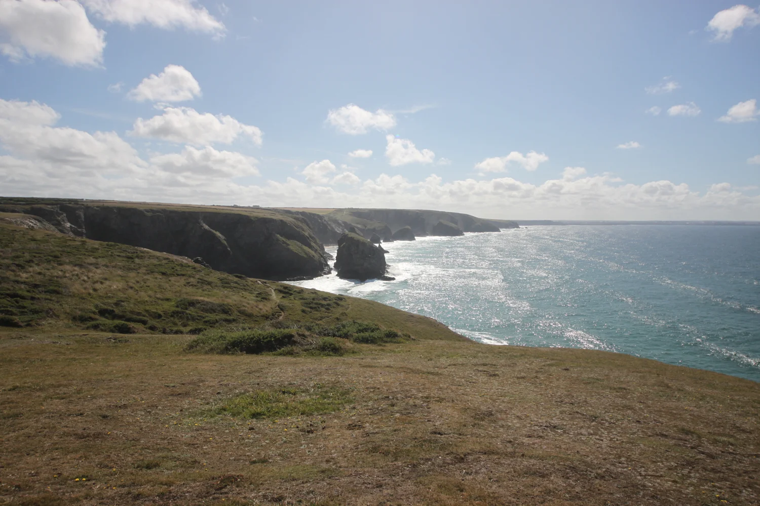 view over bedruthan steps