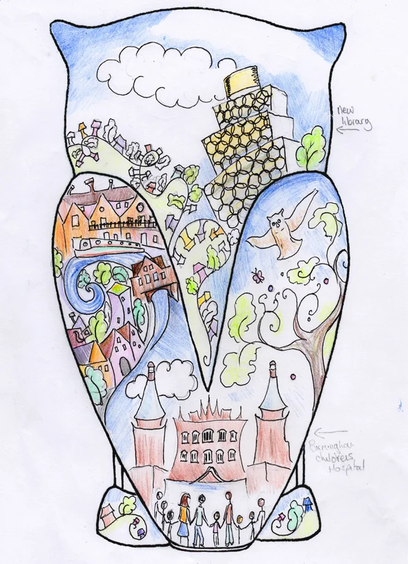 Design for the back of the owl
