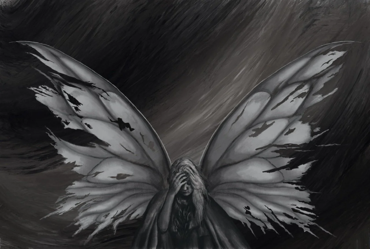 Weeping Fairy with tattered wings