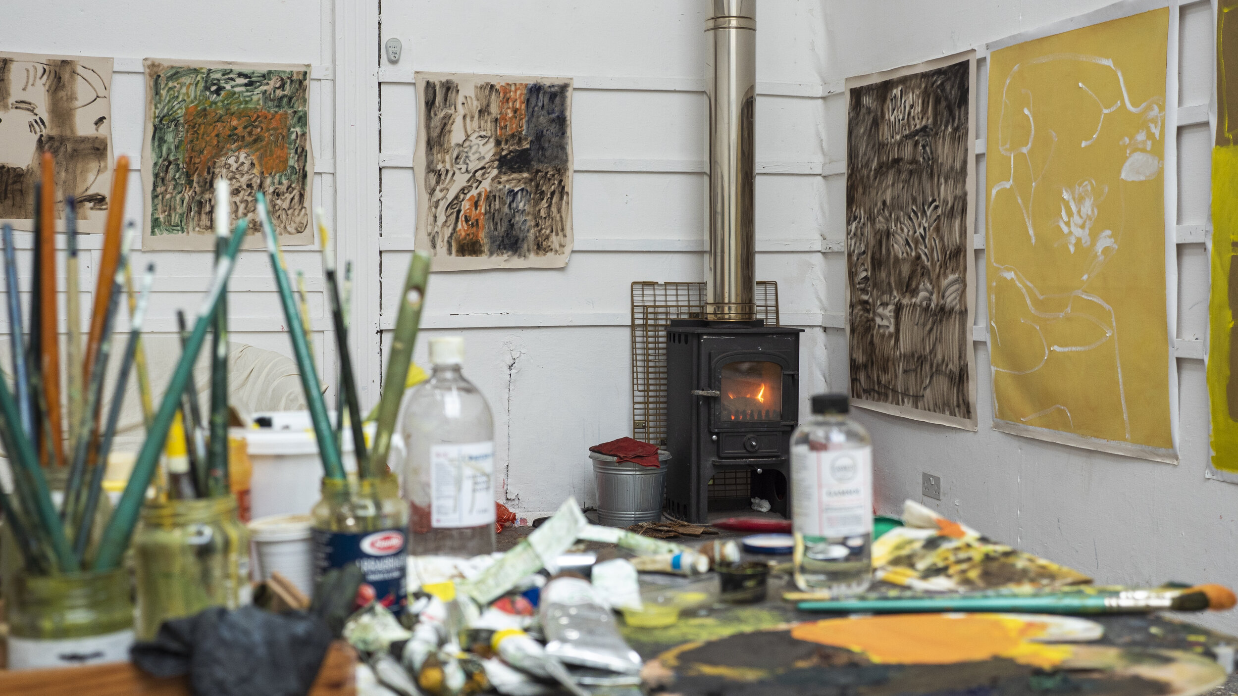 In 2019 I was awarded a tenancy at Porthmeor Studios in St Ives, Cornwall, UK. For seven weeks I painted in Studio 5. Here are some images from my time there. 