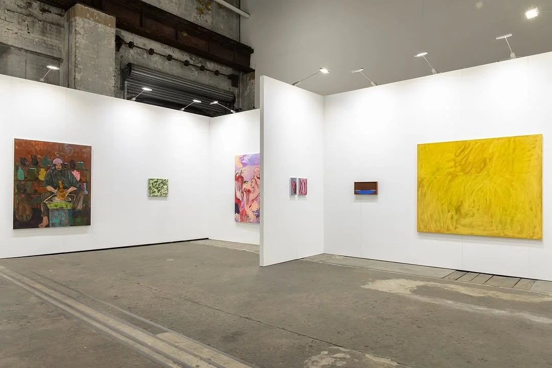 COMA booth Sydney Contemporary. With Puuni Brown Nungurrayi, Eleanor Louise Butt, Renée Estée, Nick Modrzewski, Magdalena Skupinska, Kansas Smeaton, Shan Turner‑Carroll, Oliver Wagner, Justin Williams