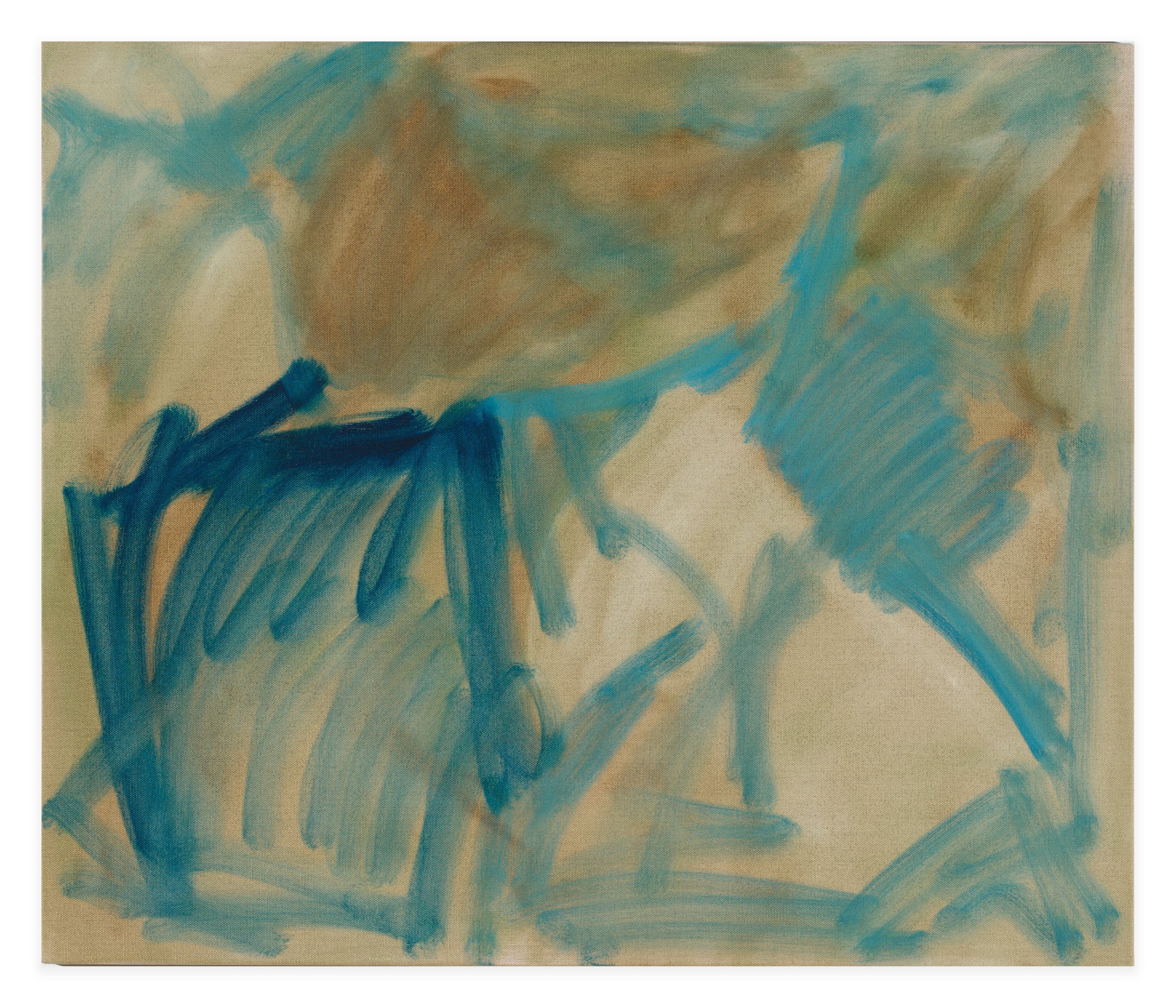 Eleanor Louise Butt. Within motion (blue and brown), 2024, oil on linen, 86 x 102 cm