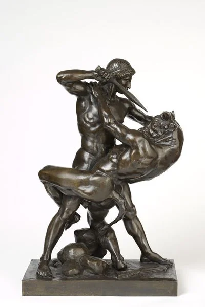 Theseus combatting the Minotaur