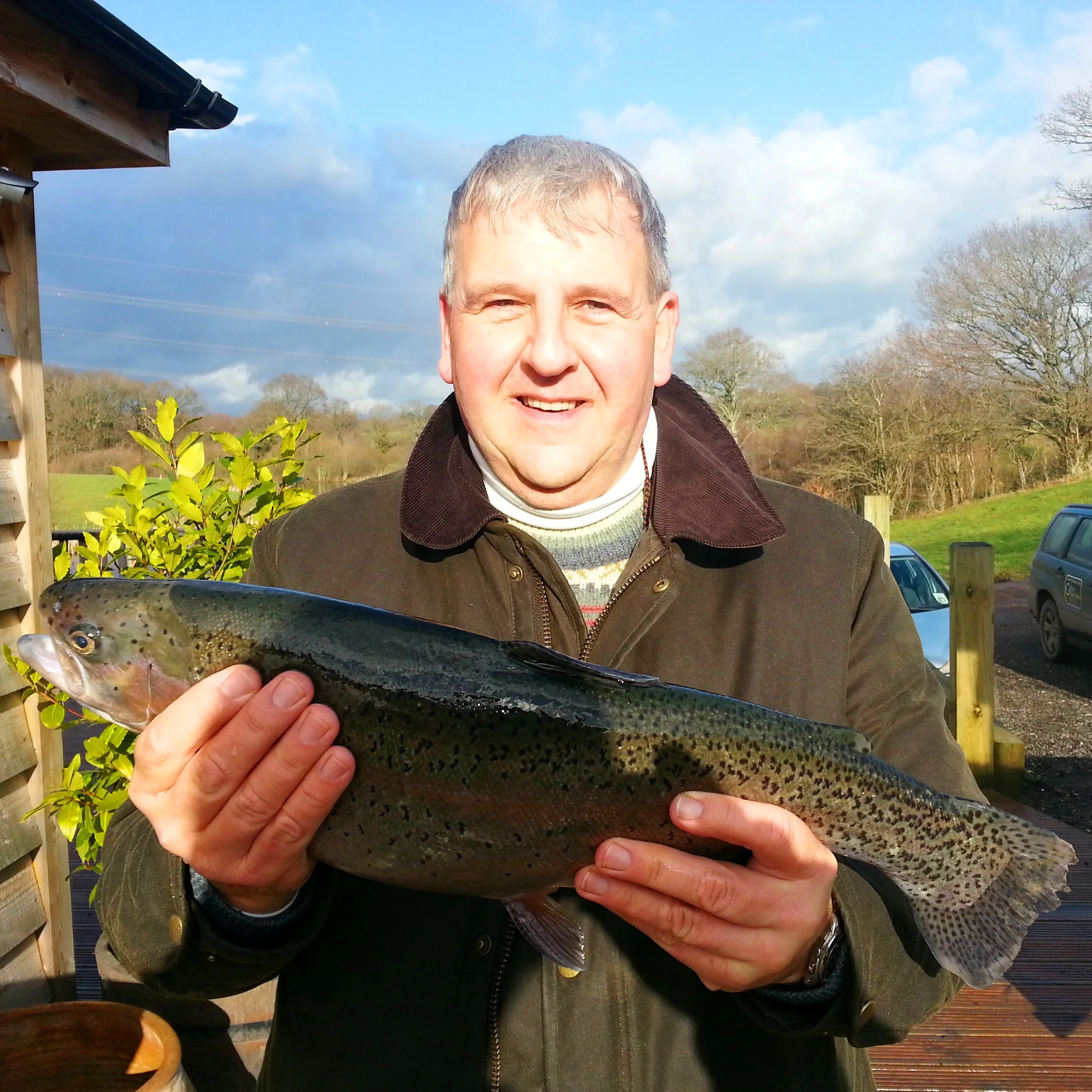 John Vesely with a 6lb 8oz caught on a Maribou Montana with a yellow tail