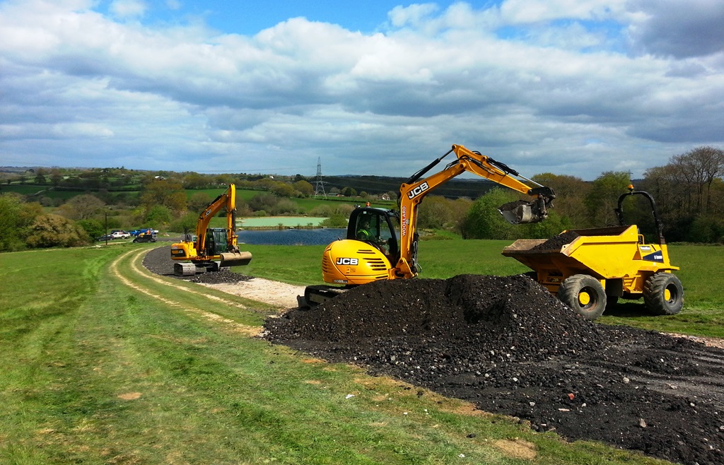 Track resurfacing at Brick Farm