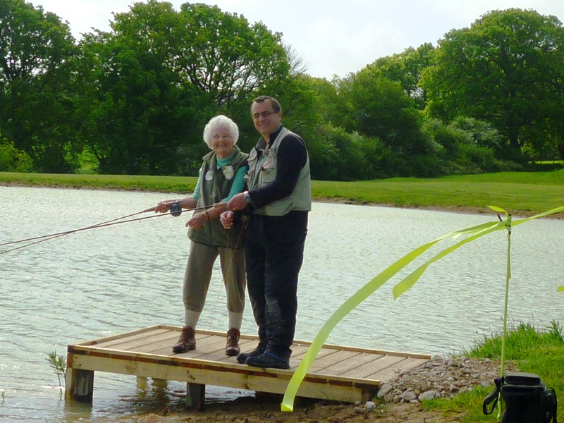 Mary and Lea taking first casts on Stag Lake