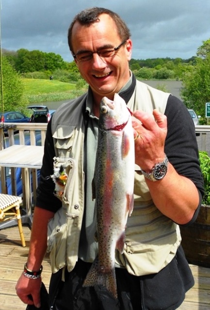 Lea Rottner catches first fish from Stag Lake