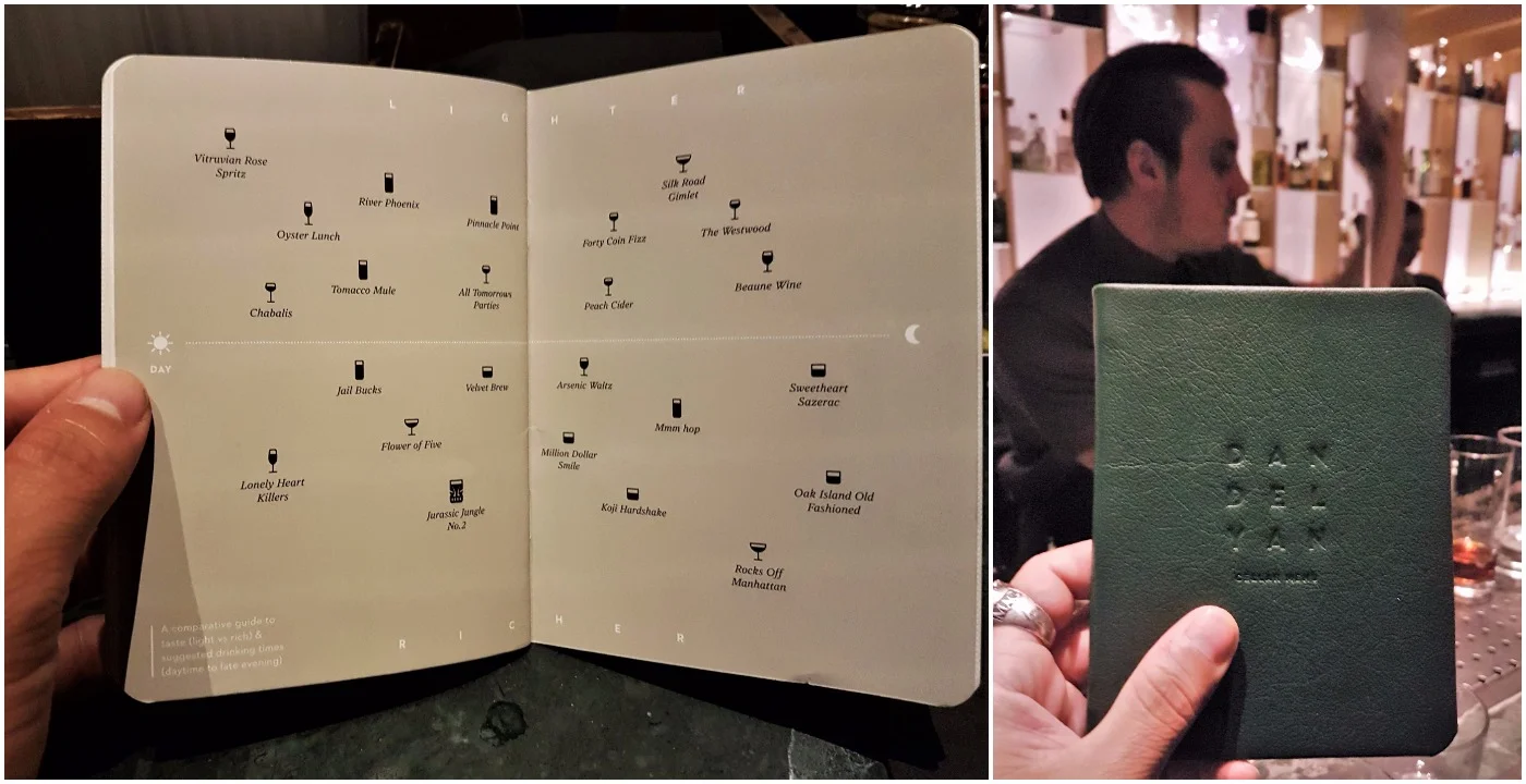 The innovative menu at Dandelyan and the exclusive Cellar menu