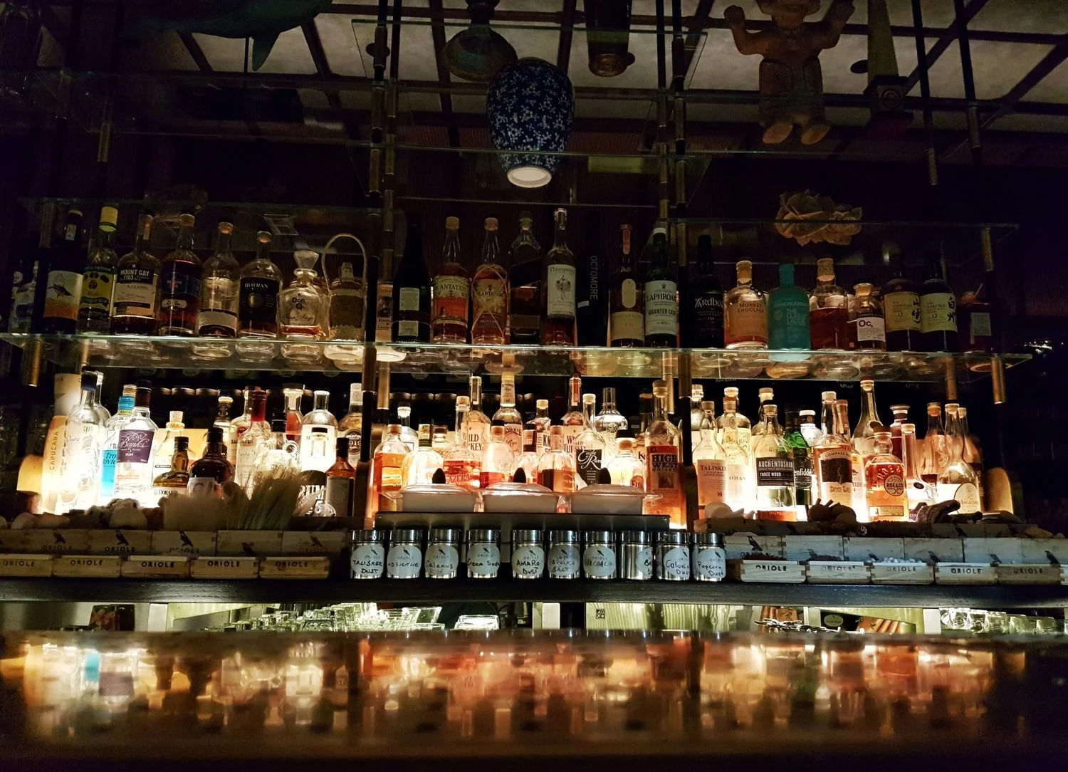 The beautiful bar area at Oriole
