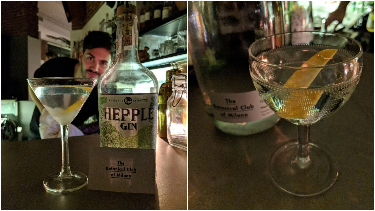 Hepple Gin Martini Cocktail and Tuxedo Cocktail