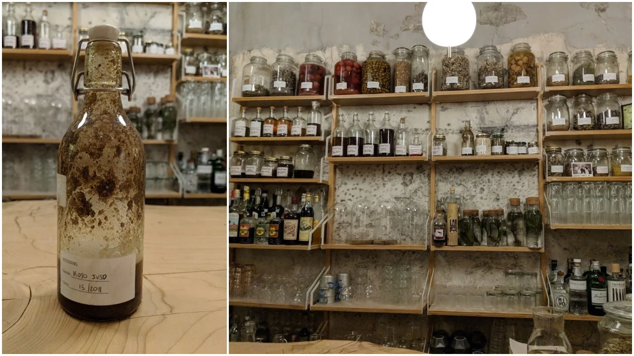 Koso Juso and the bar counter at Wooding
