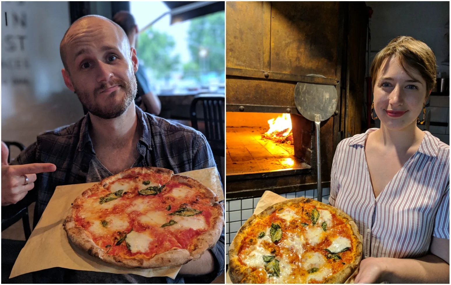 Devin and Odette at Coalition pizza