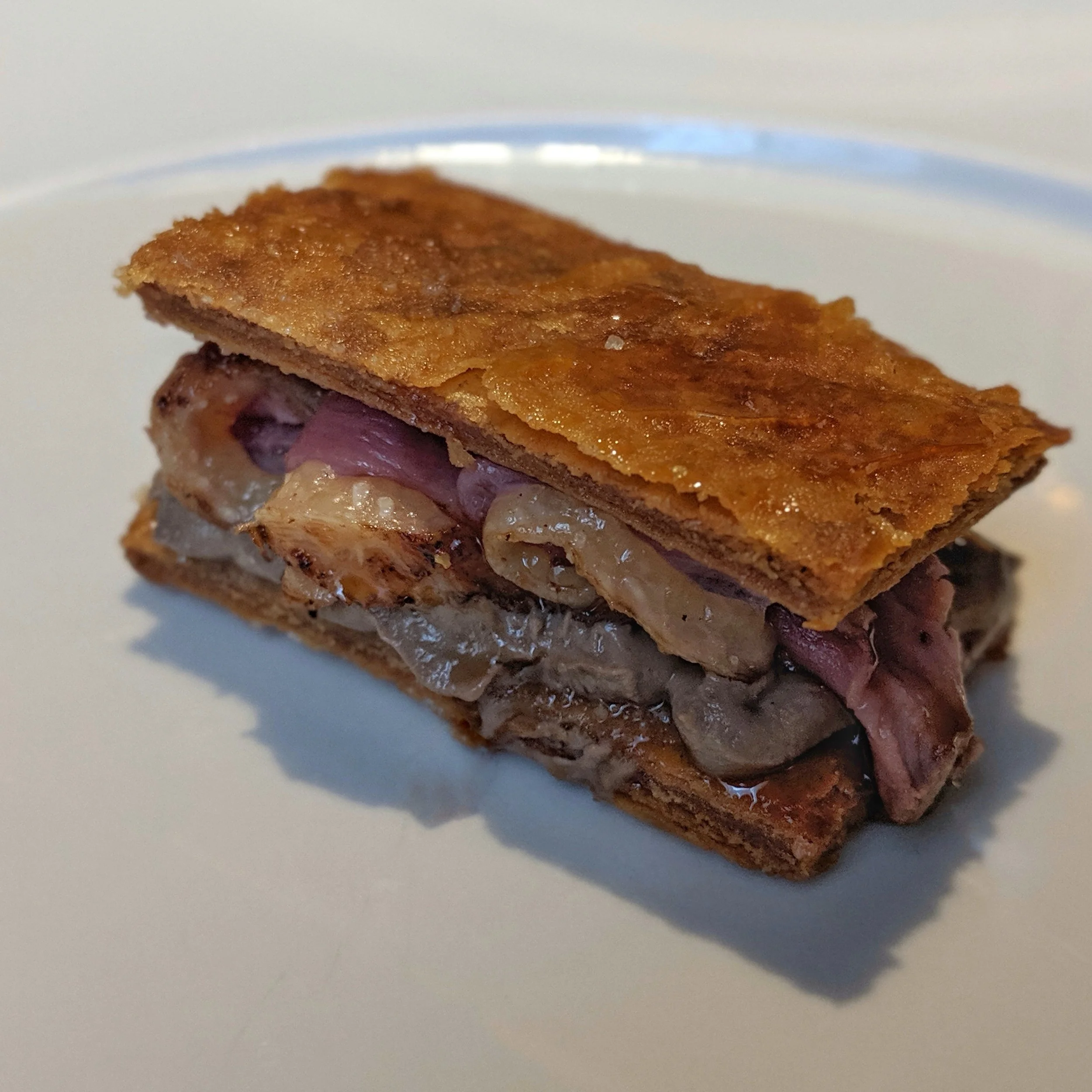 Millefoglie di anatra e i suoi fegatelli