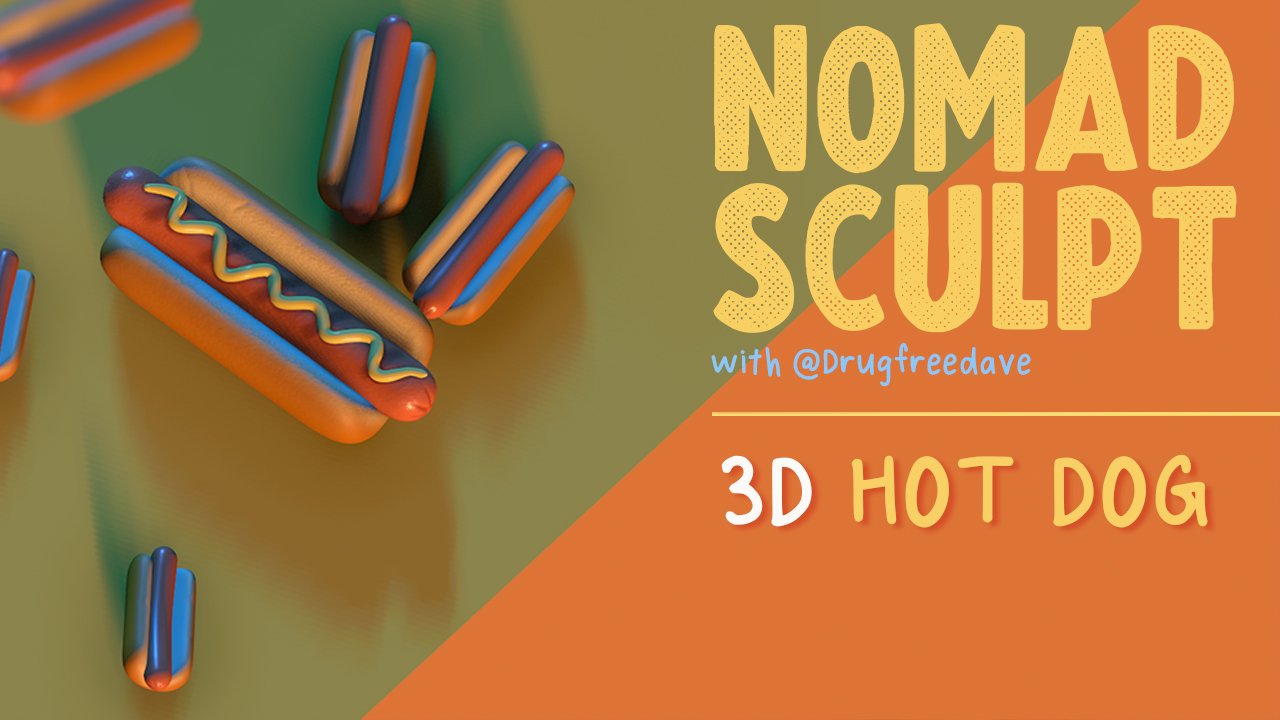 O curso de cachorro quente 3D com Nomad Sculpt
