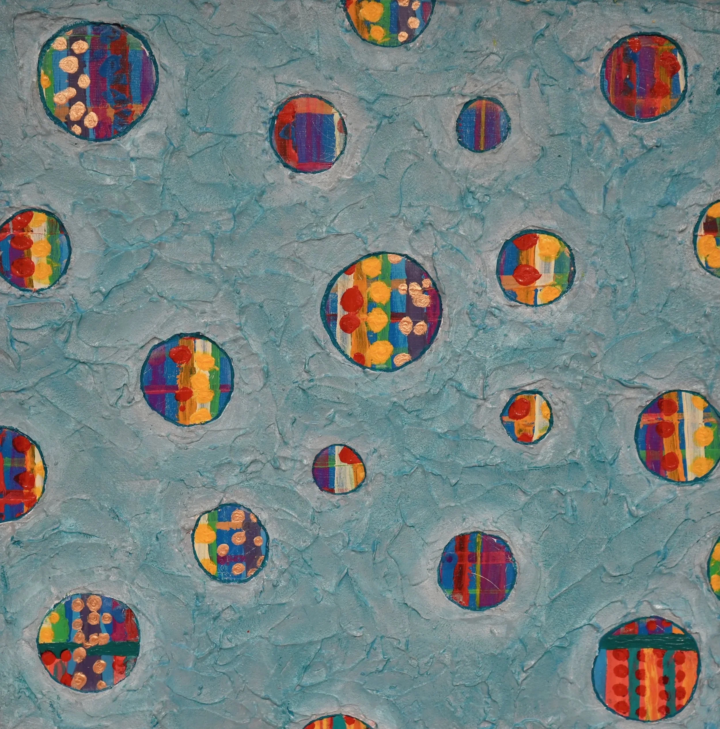 Seen Through the Barrier 12"x12" Acrylic on Wood Panel