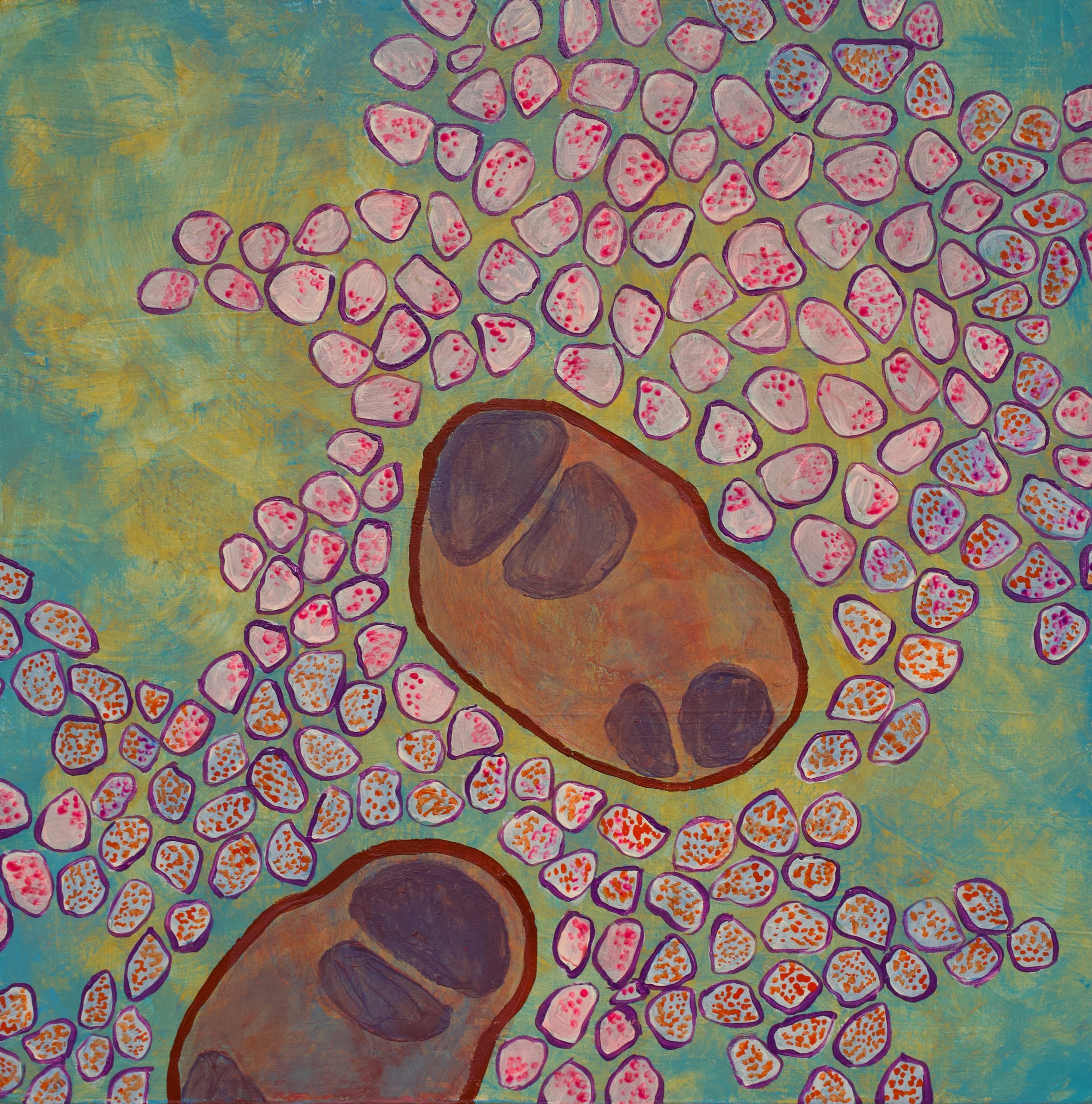 On Examination  8"x8" Acrylic on Wood Panel