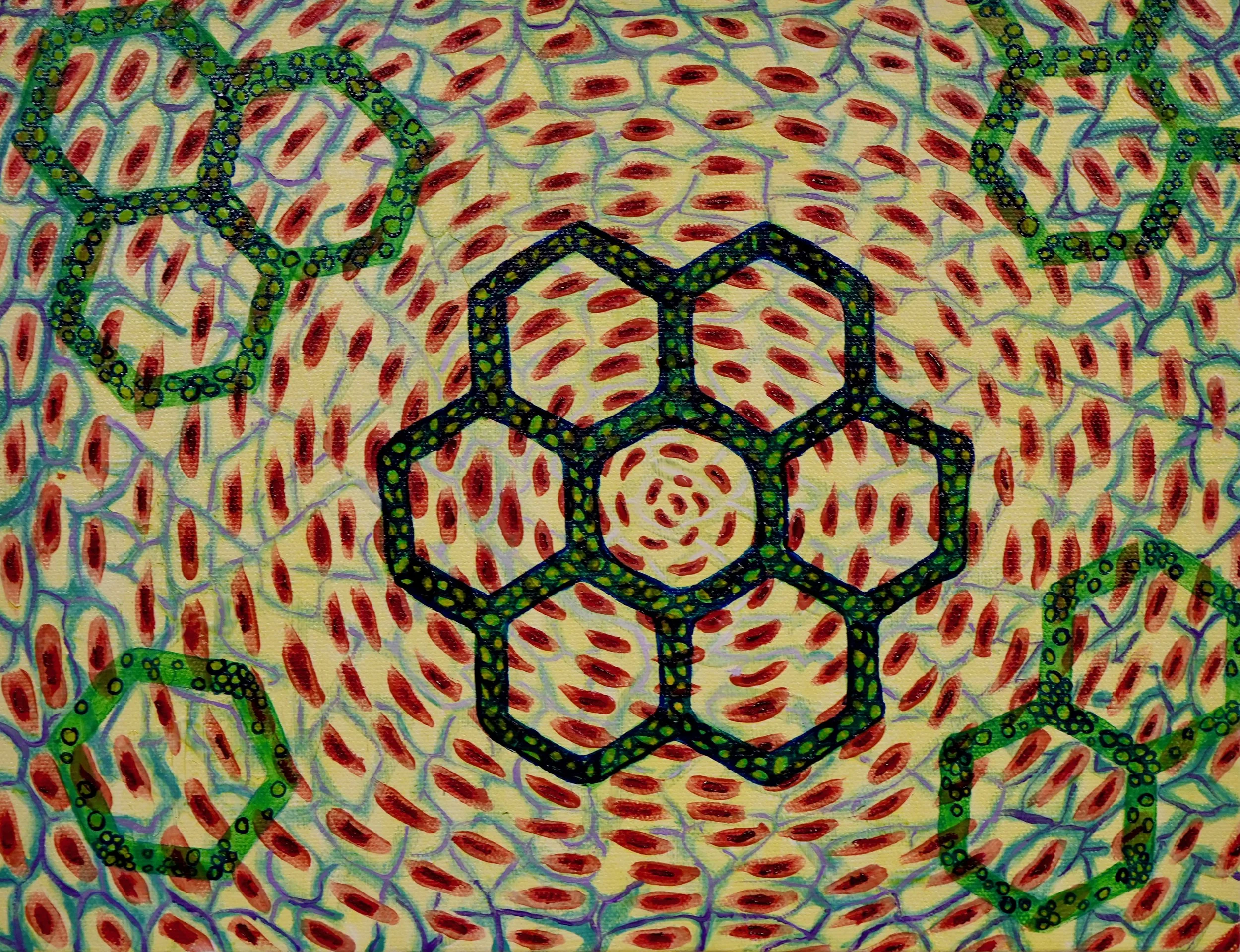 Chemical Journey  10 1/2"x 13 1/2" Acrylic on Canvas