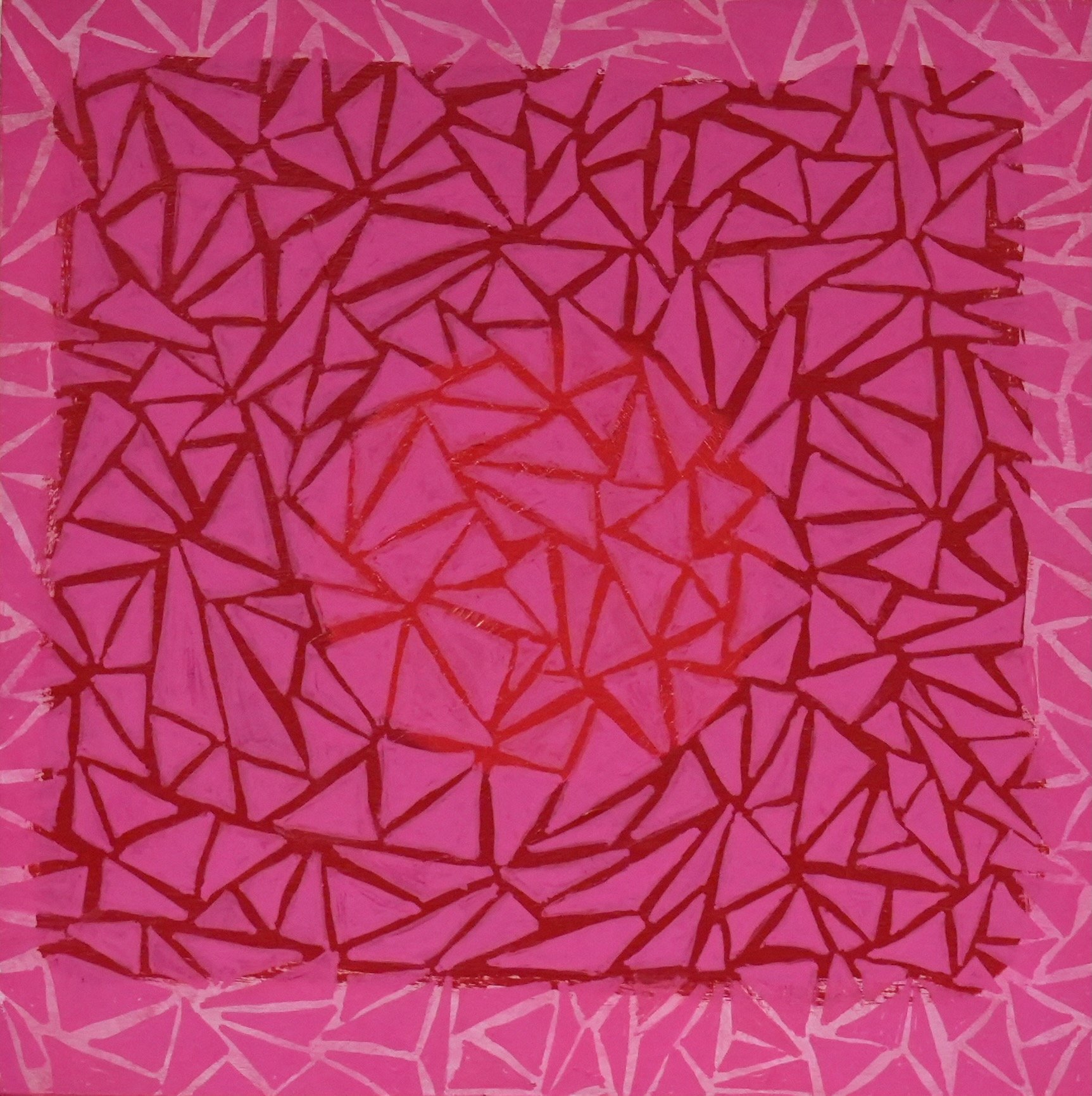 Pink Pieces 8"x8" Acrylic on Wood Panel
