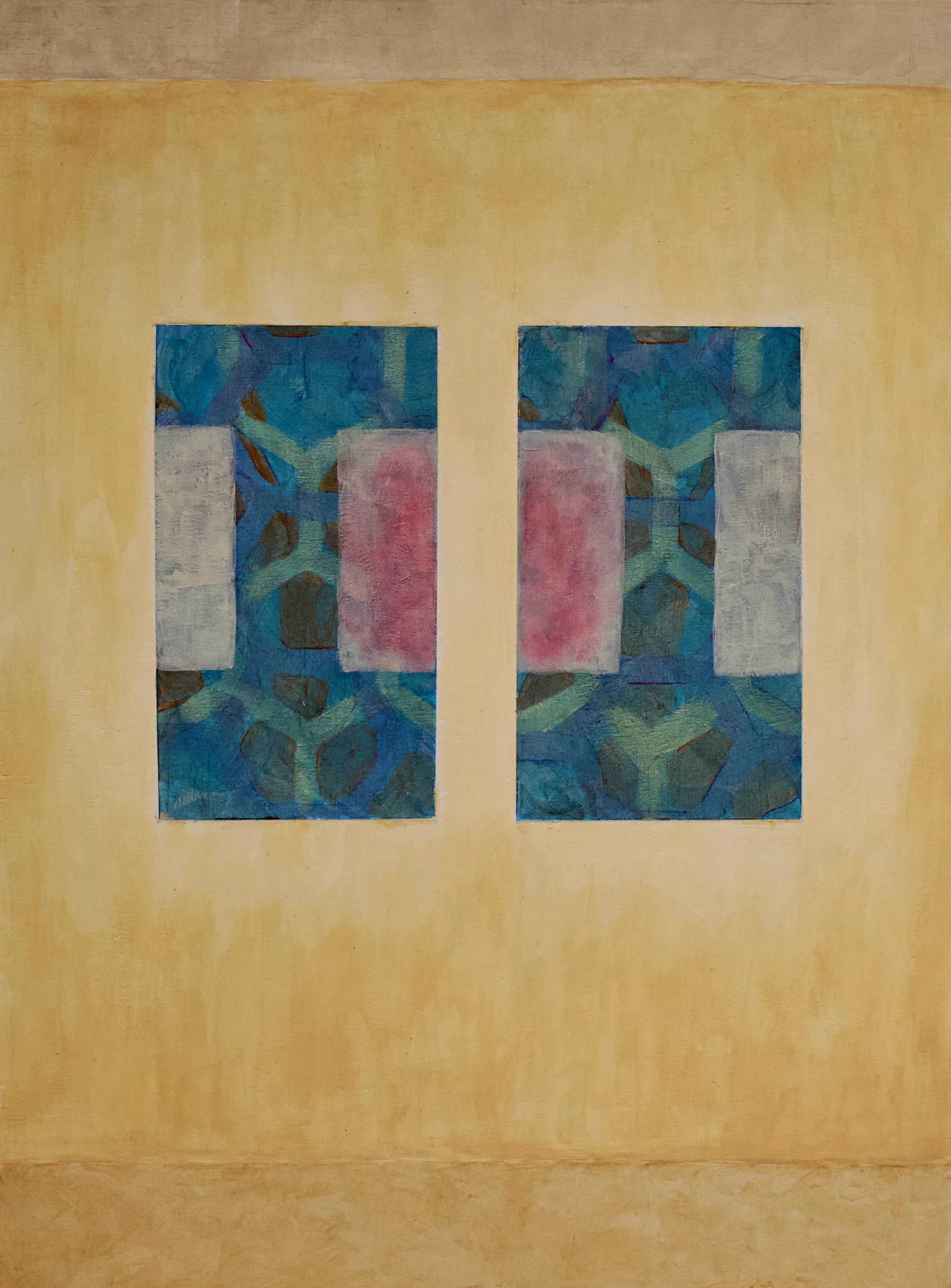 Apartment View 10pm 12"x16" Acrylic and Wood Panel