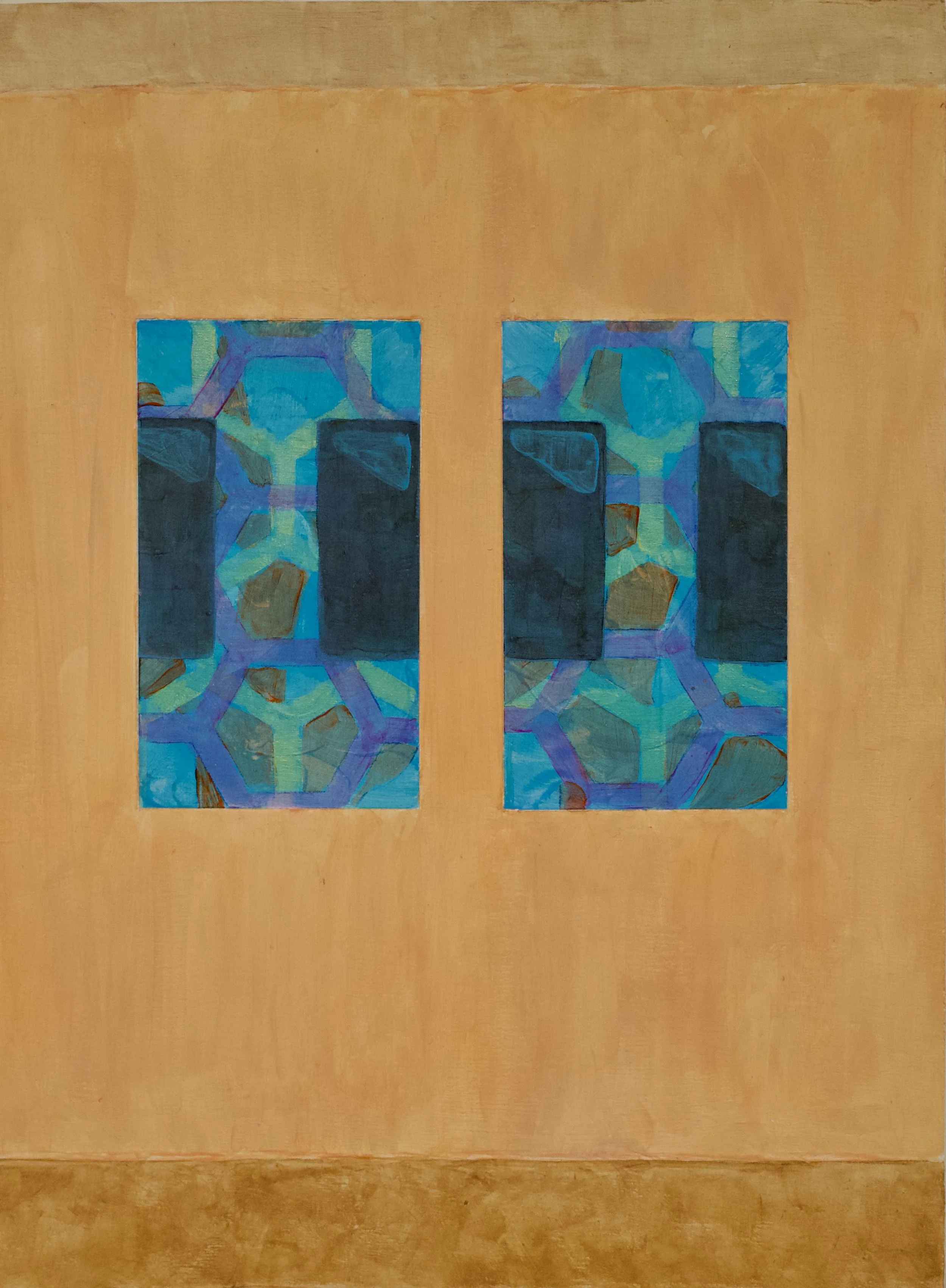 Apartment View 3pm 16"x12" Acrylic on Wood Panel