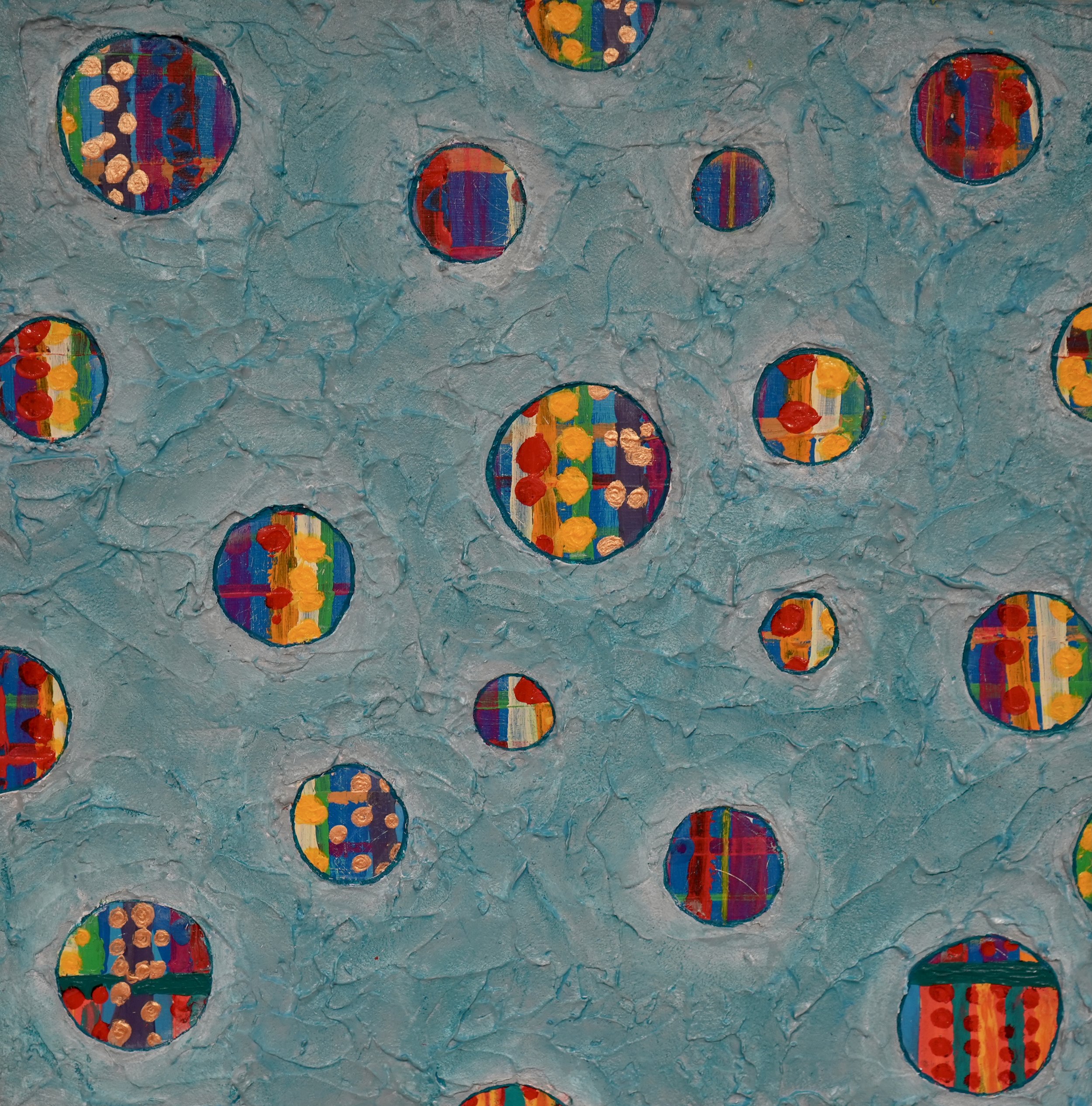 Seen Through the Barrier 12"x12" Acrylic on Wood Panel