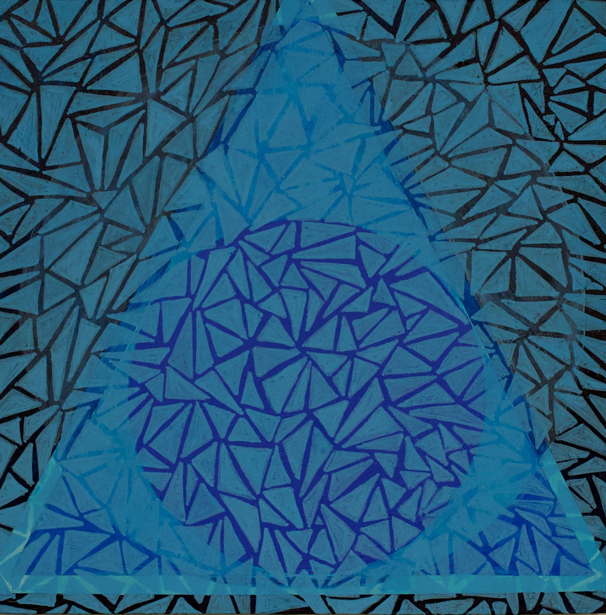 Blue Pieces 8"x8" Acrylic on Wood Panel