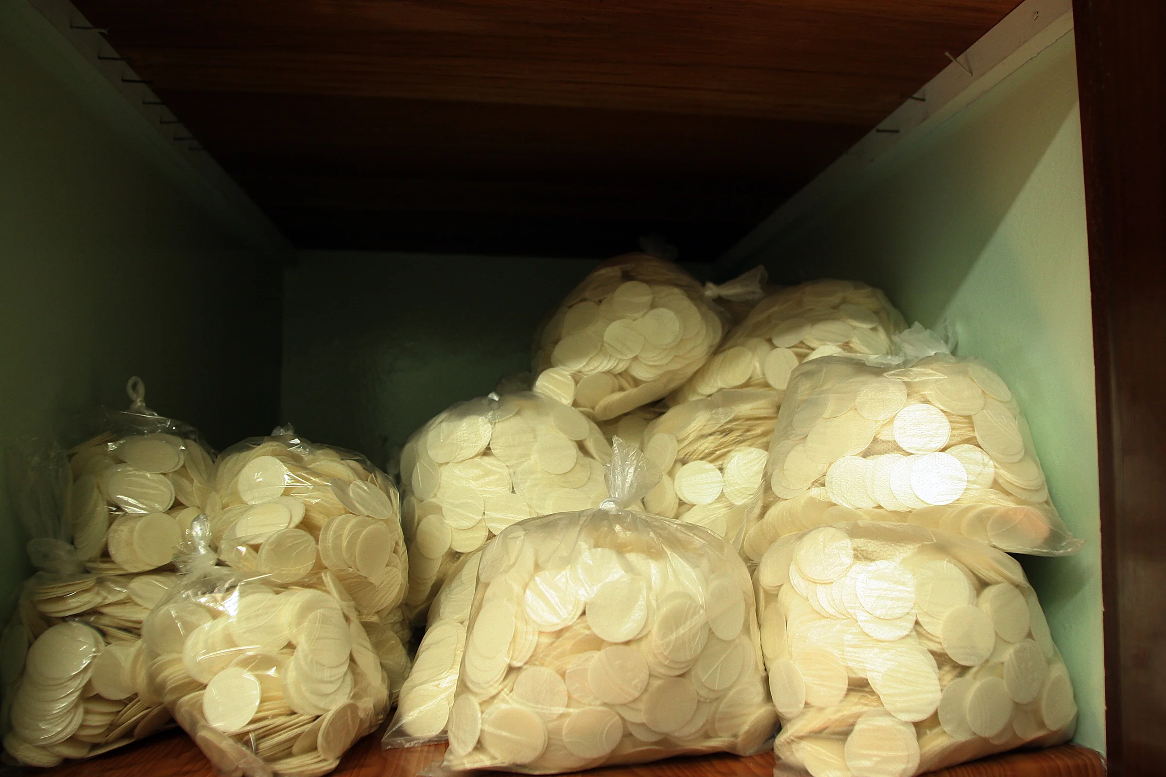 The nuns of the monastery make the unleavened bread for the local cathedral.