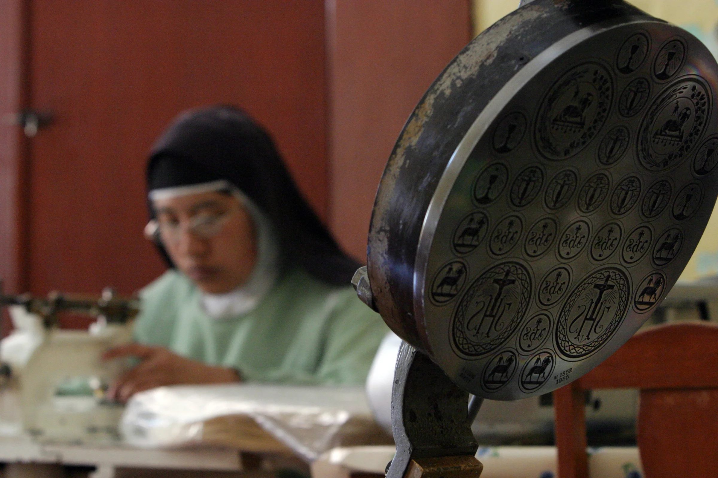 The nuns of the monastery make the unleavened bread for the local cathedral.