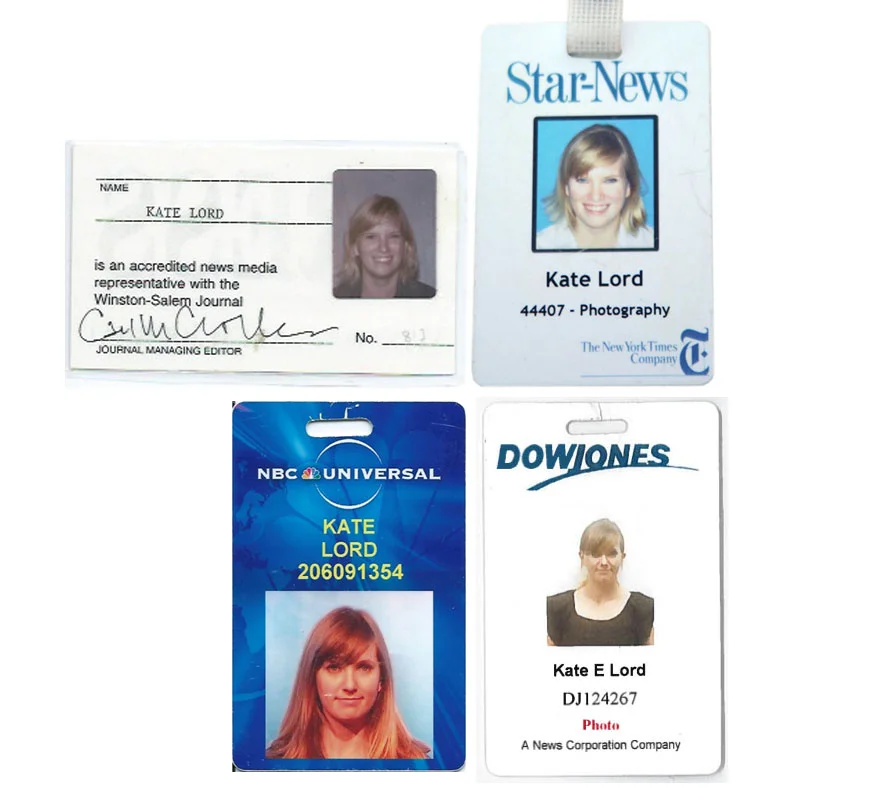 Staff IDs from The Winston-Salem Journal, The Wilmington Star-News, NBC Universal, and The Wall Street Journal