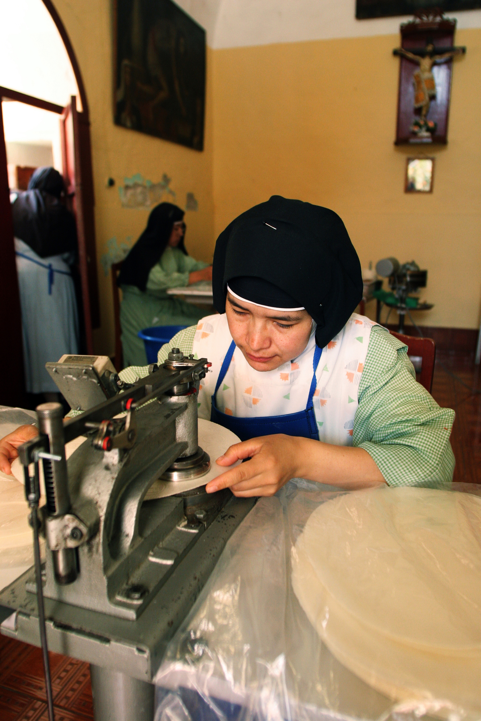  The nuns of the monastery make the unleavened bread for the local cathedral. 