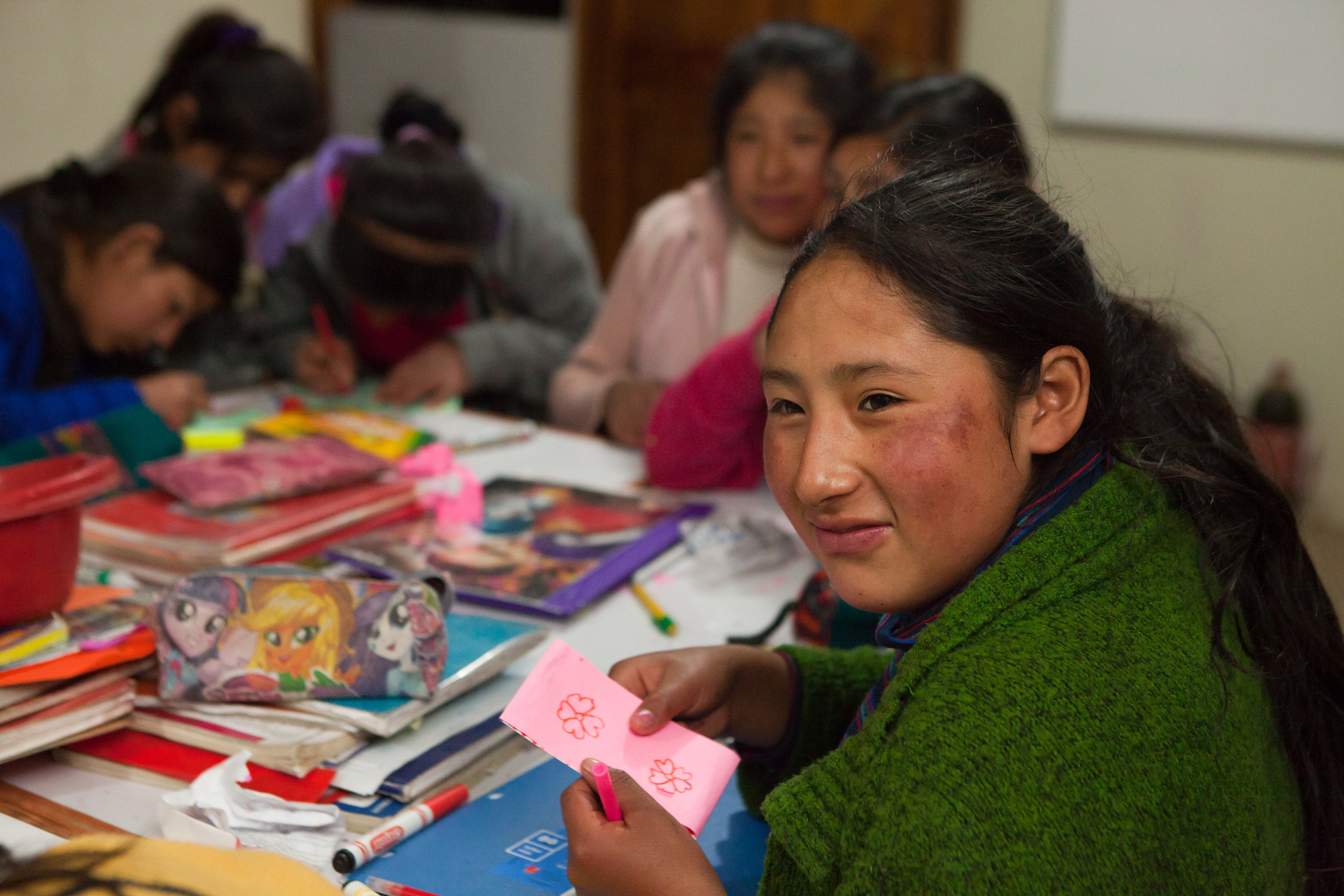  Peruvian She's the First Scholar Sinforosa makes cards for STF Scholars in Guatemala!  