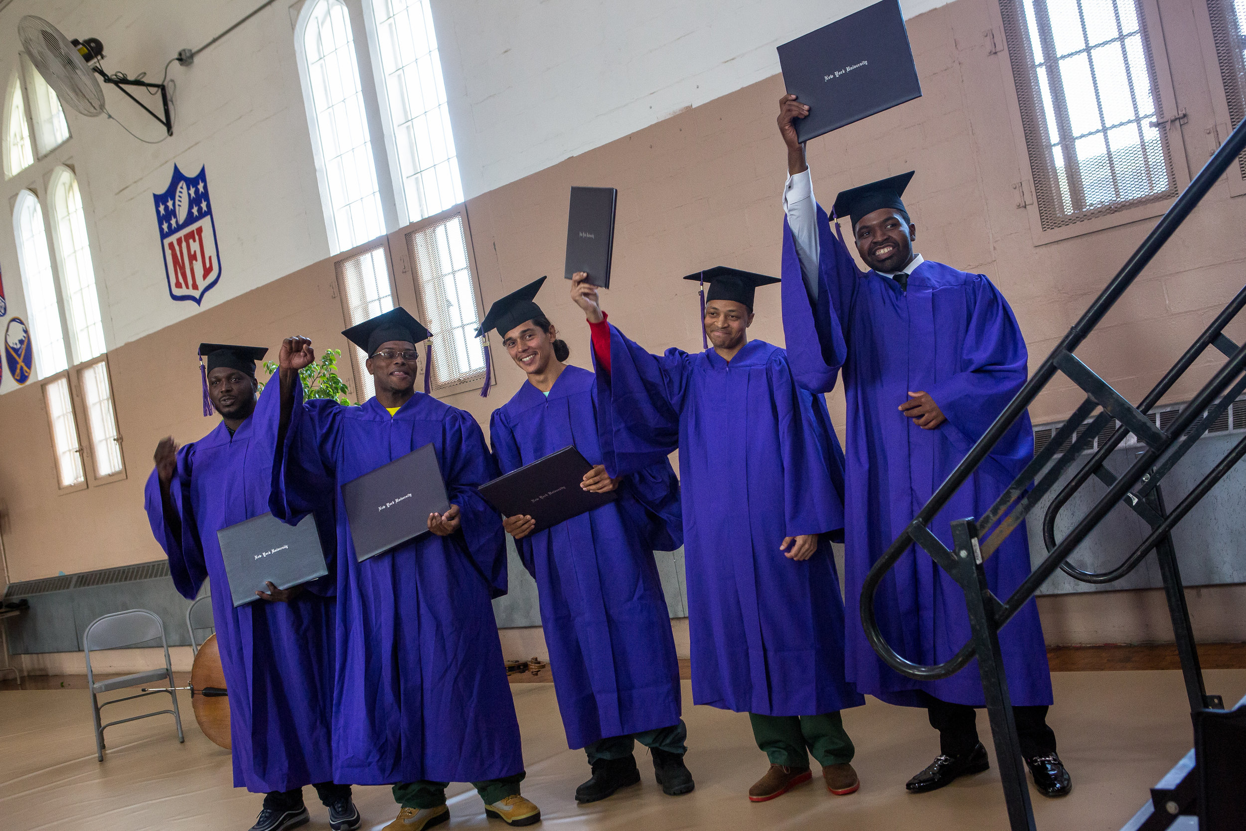  The graduates celebrate after receiving their diplomas. 