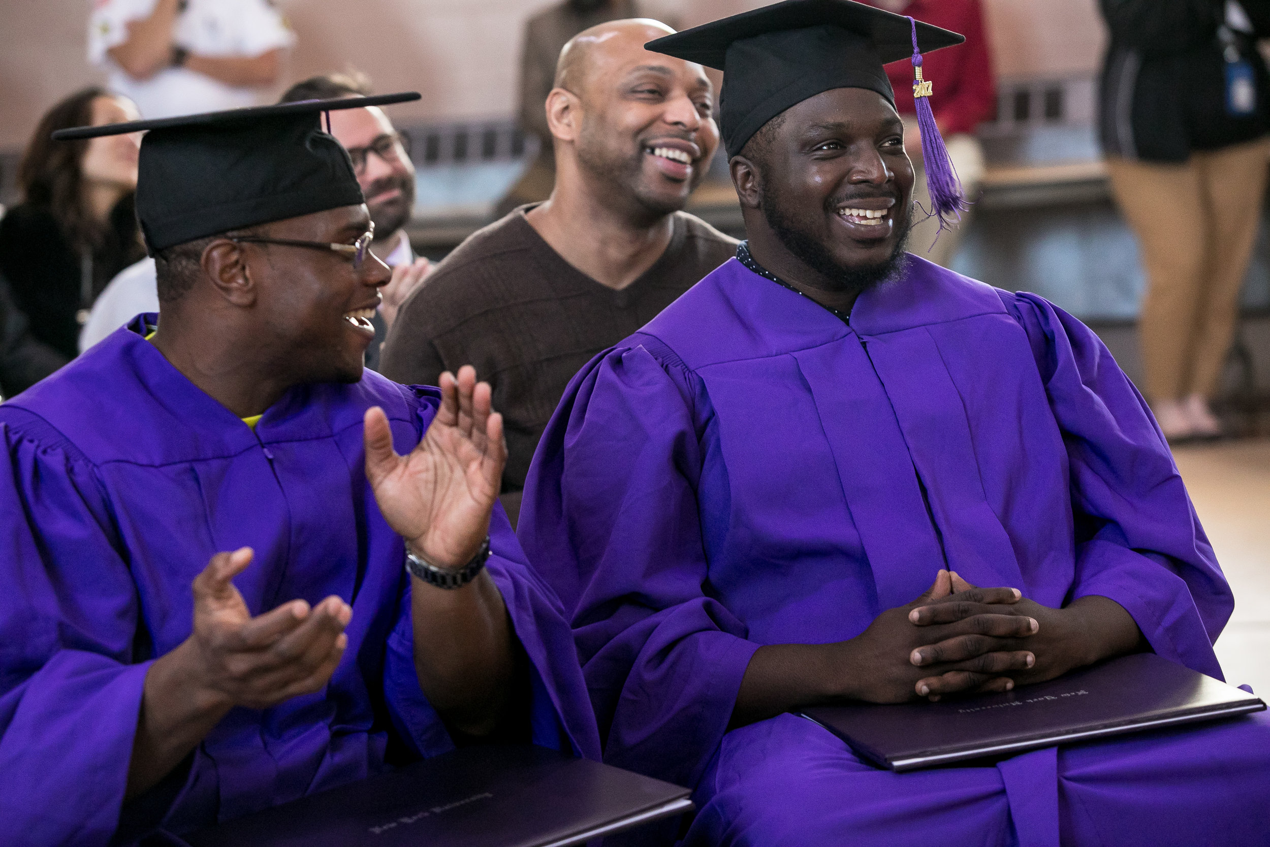  Ryan, right, also returned to Wallkill for graduation after his release.&nbsp;&nbsp;“We started in the program together, we’re going to graduate together, we wanted to go out right,” he said to a  Washington Square News  reporter. 