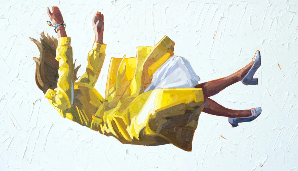 Kelly Reemtsen / Slipped, 2013 / oil on panel / 30 x 60 inches