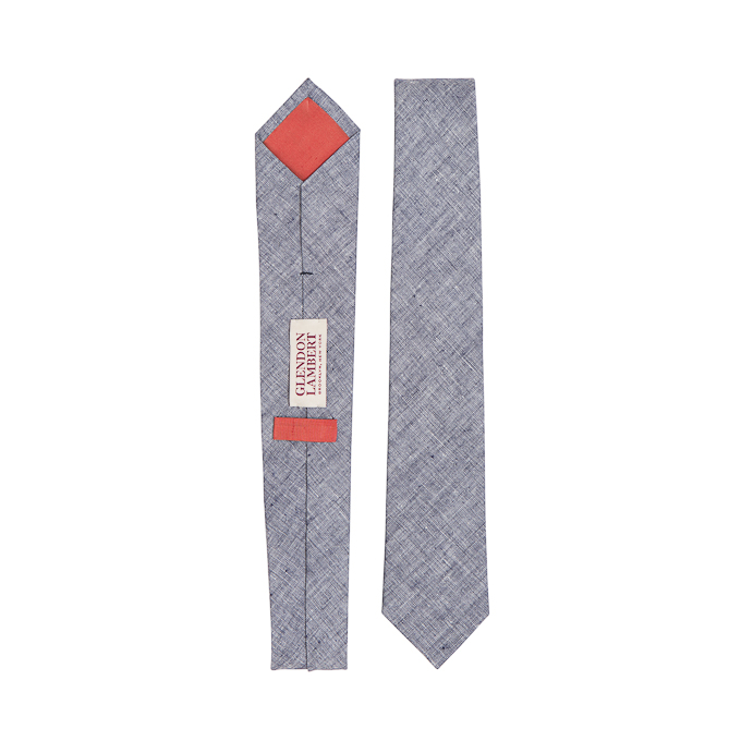 Yarn Dyed Linen Navy Necktie - QTY 14.jpg