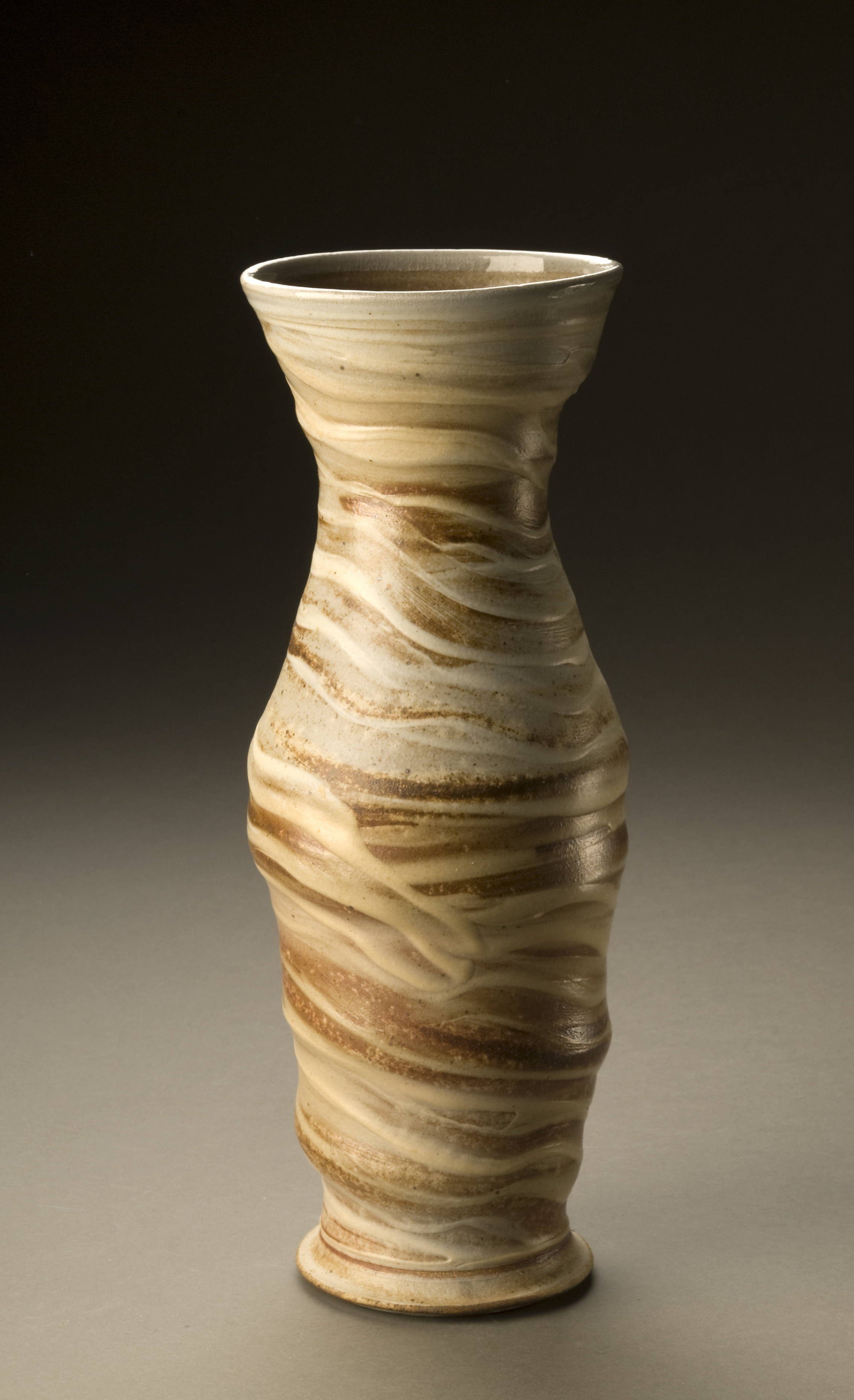 Woodfired Vase, Porcelain Slip and Natural Ash