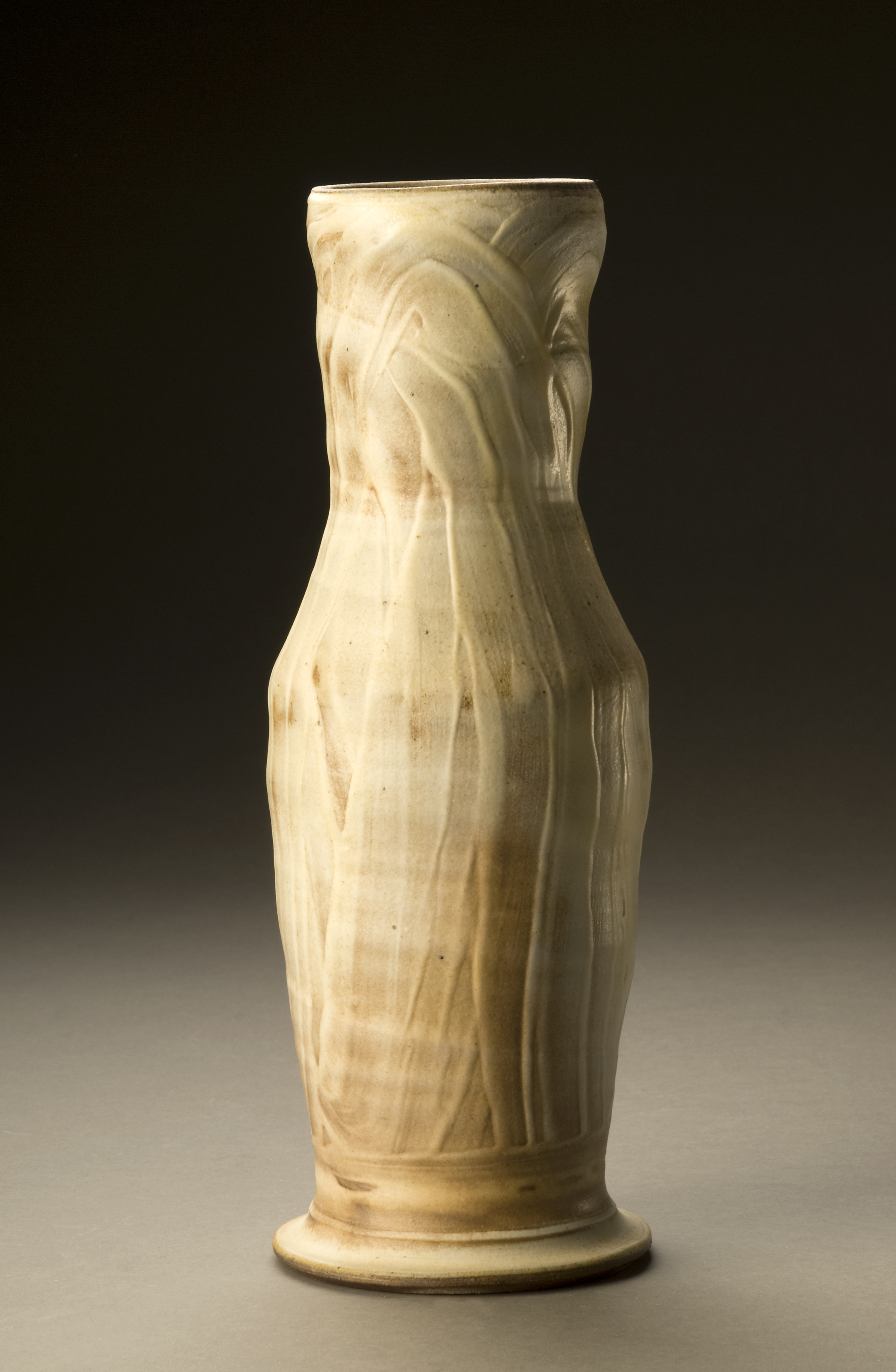 Woodfired Vase, Porcelain Slip and Natural Ash