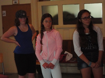 Listening attentively as Olivia teaches some new choreography