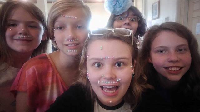 A post-gemstone makeover selfie. The campers made me look so "pretty" ... Haha!