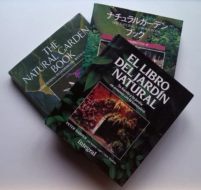 British, Japanese and Spanish editions of The Natural Garden Book