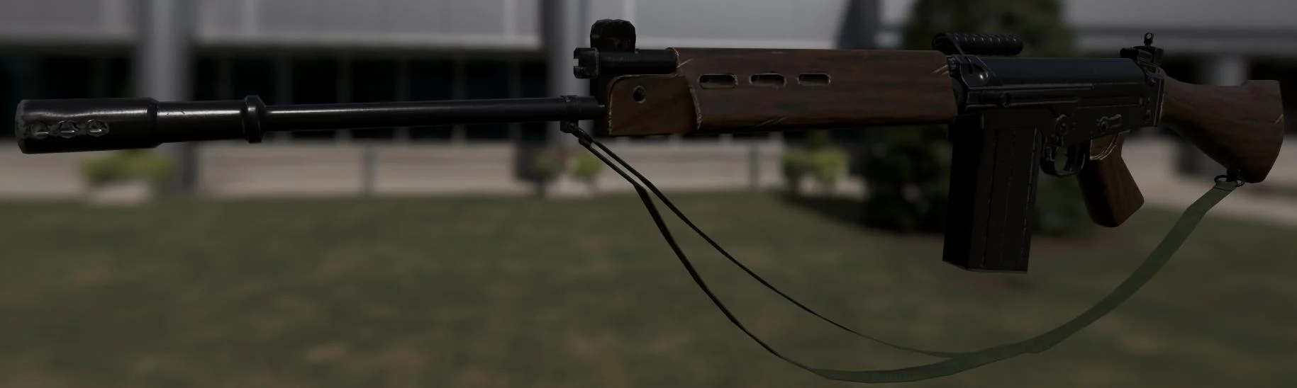 FN FAL using the same system with a new material, varnished wood