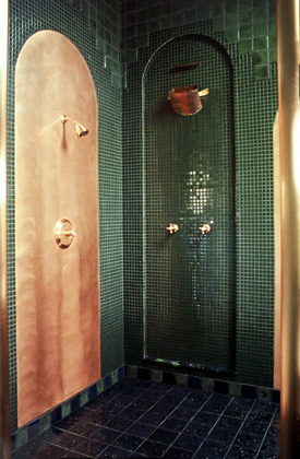 copper sheet panels, tile, handmade waterspill