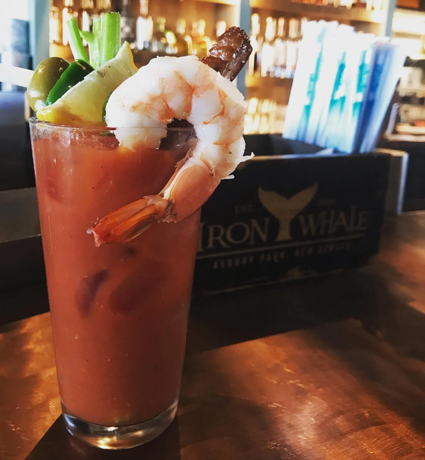 Best bloody so far&hellip; #pupcrawl #seafood #bloodymary #daydrinking #asburypark @ironwhale_asburypark