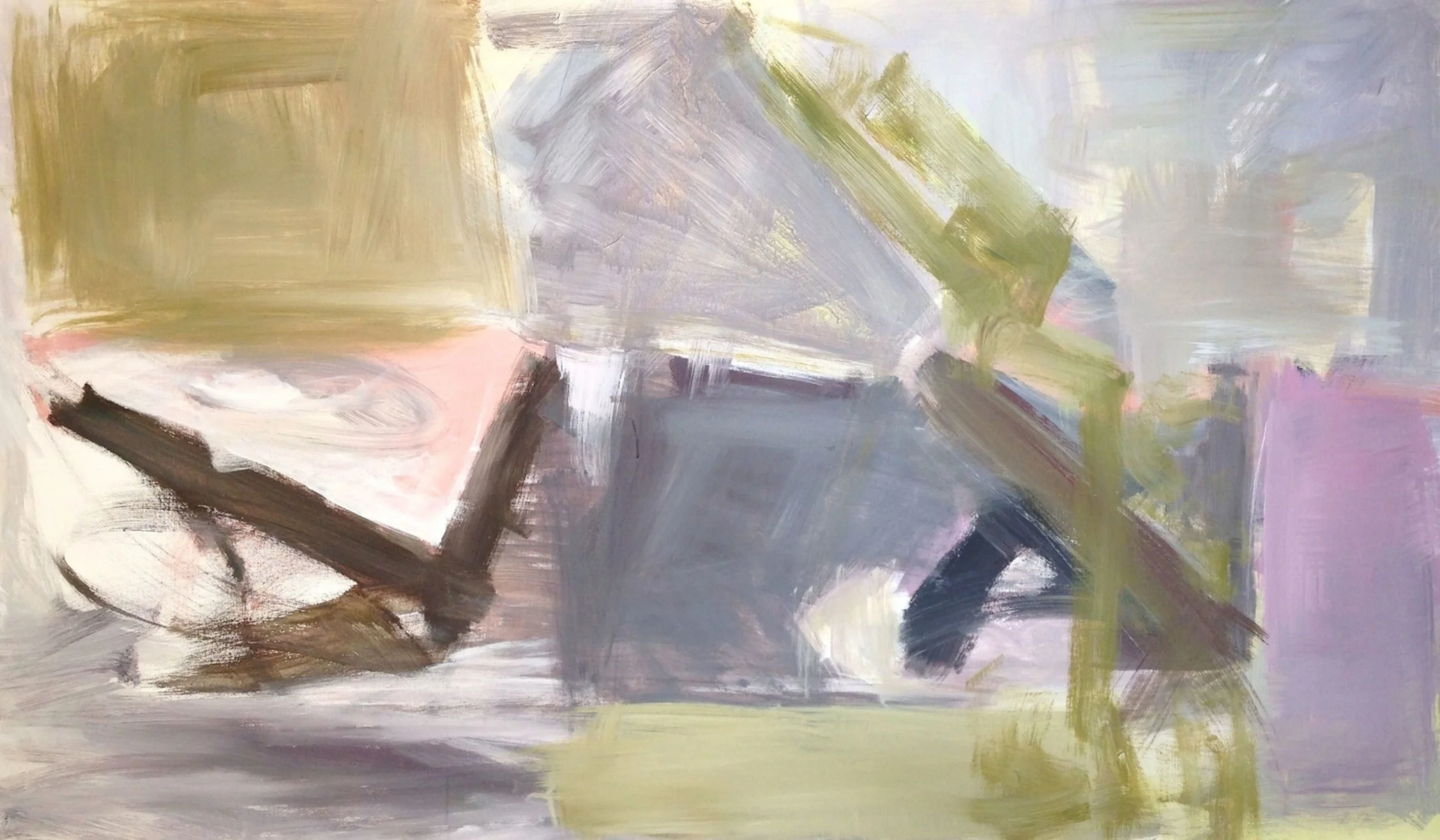Color Blocking- Green 30 x 60 inches Acrylic on canvas