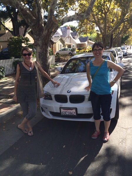 Vanessa with Electronaut Muriel and her amazing BMW Active E Electric Vehicle.