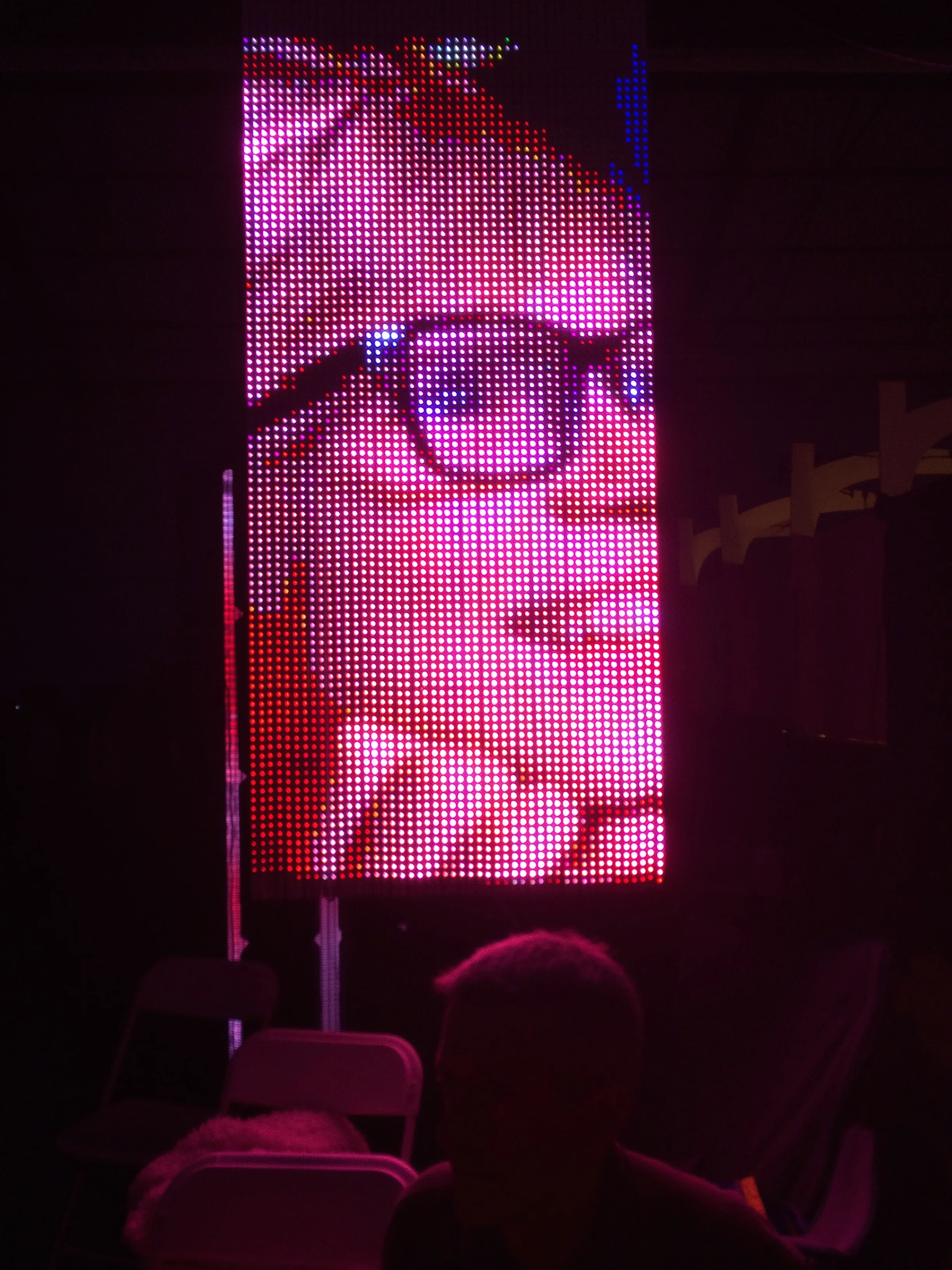 Elliot up in LED lights at the Bay Area Maker Faire 2014