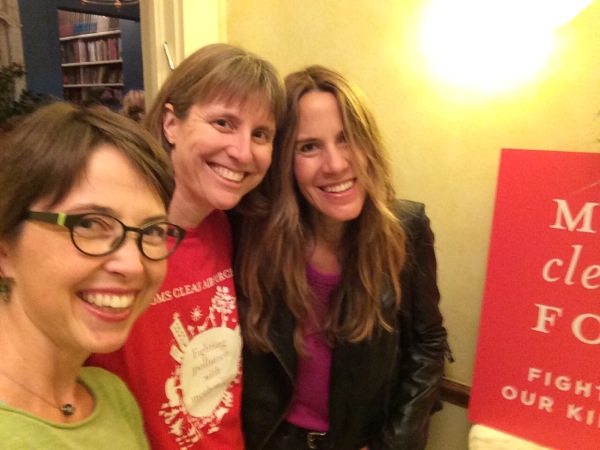 At the Moms Clean Air Force party with Linda Hutchins-Knowles and Lisa Hoyos of Climate Parents
