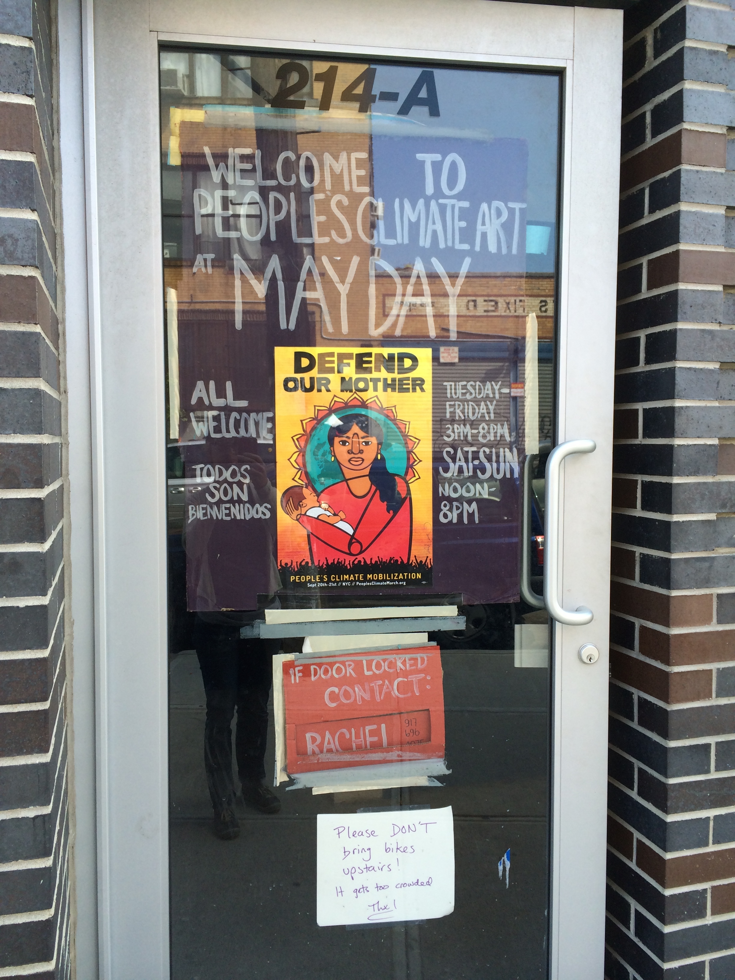 Entrance to MayDay Artspace in Bushwick, Brooklyn: ground zero for Peoples Climate art!