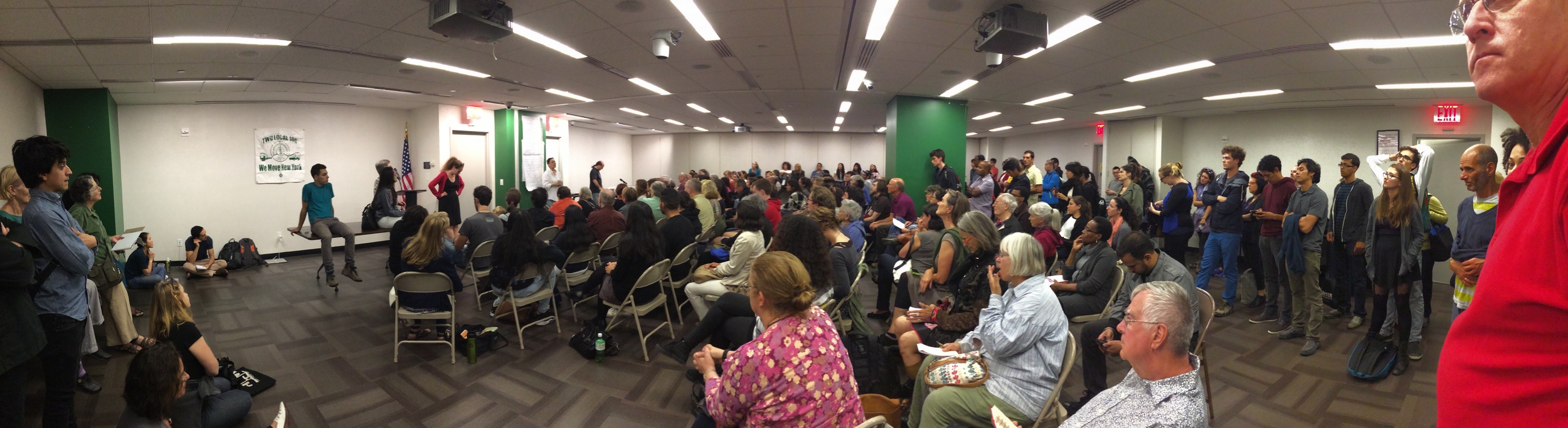 Hundreds of volunteers get trained for the Peoples Climate March at NYC's Transit Workers Union hall in Brooklyn