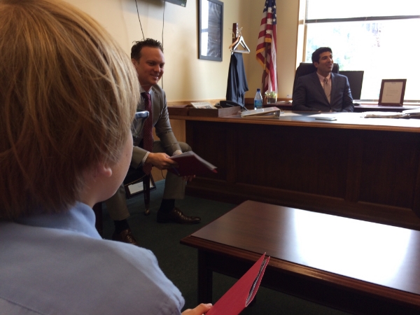 Elliot lobbying Matt Powers and Assemblymember Matt Dababneh